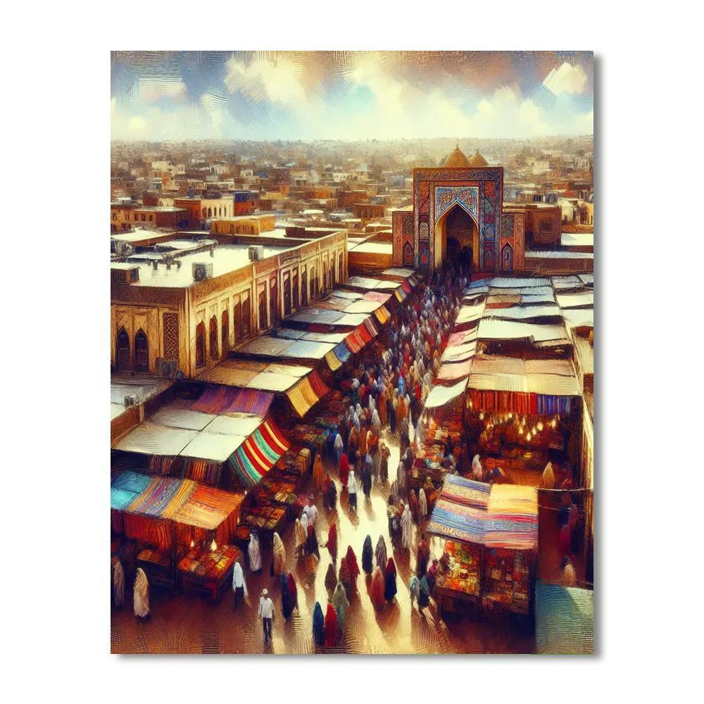 Charming Old World Market Paint By Numbers Art