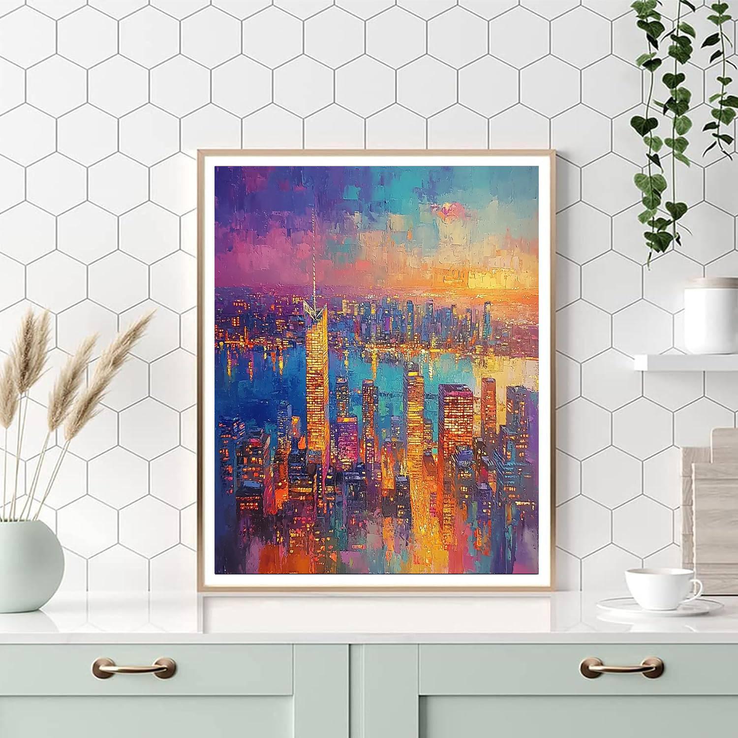 J.M.W. Turner Inspired City Twilight Hues  Number Painting