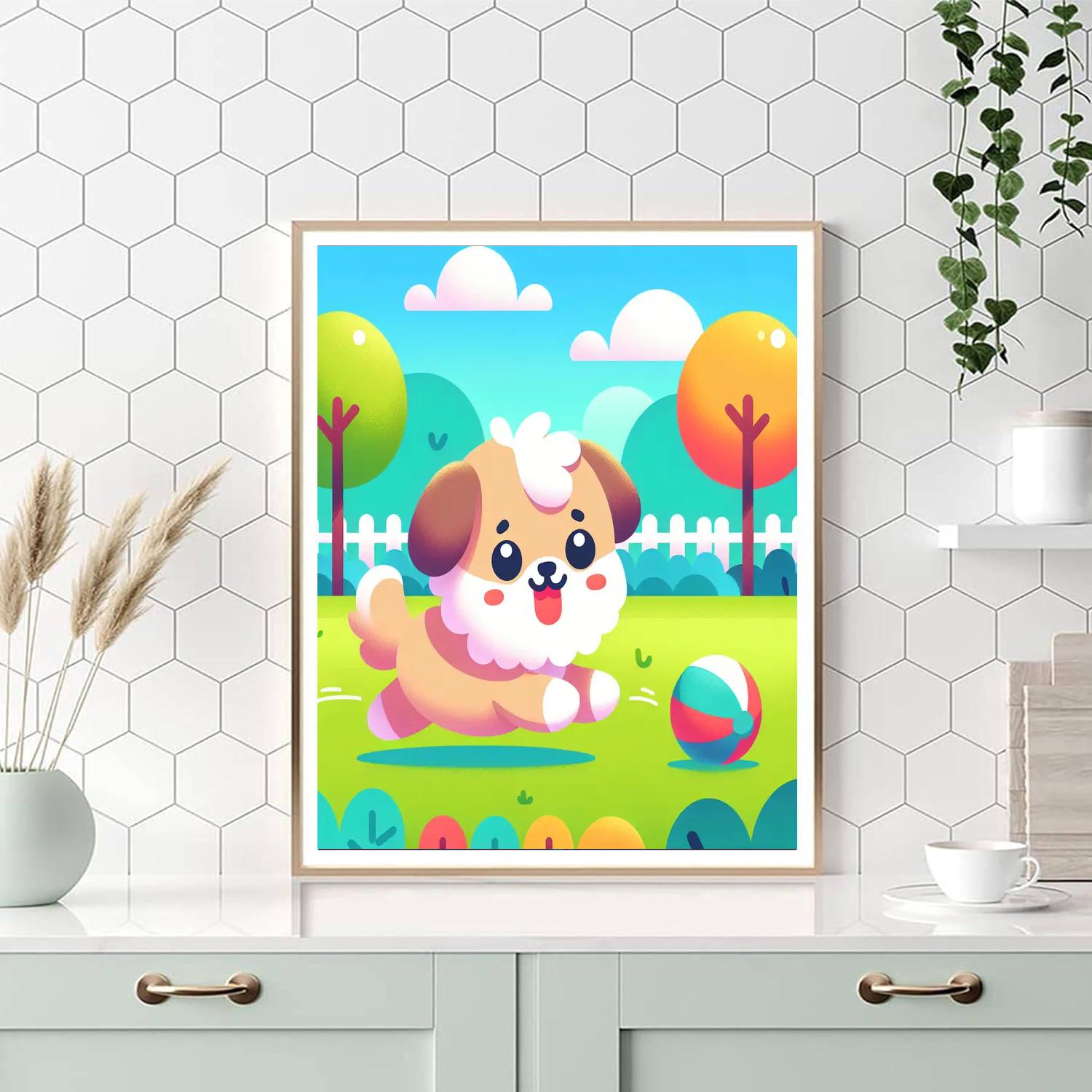 Sporty Puppy Numbered Painting Kits