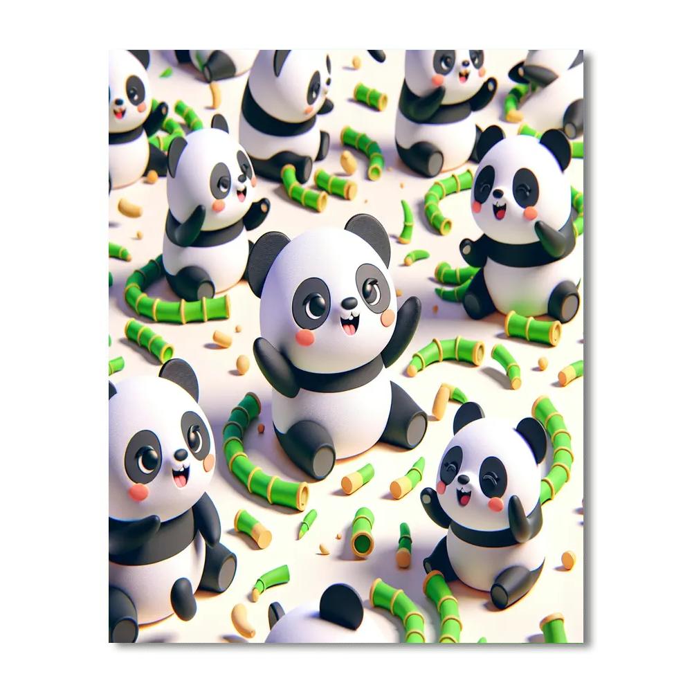 Cheerful Panda Playtime Painting By Numbers Kit