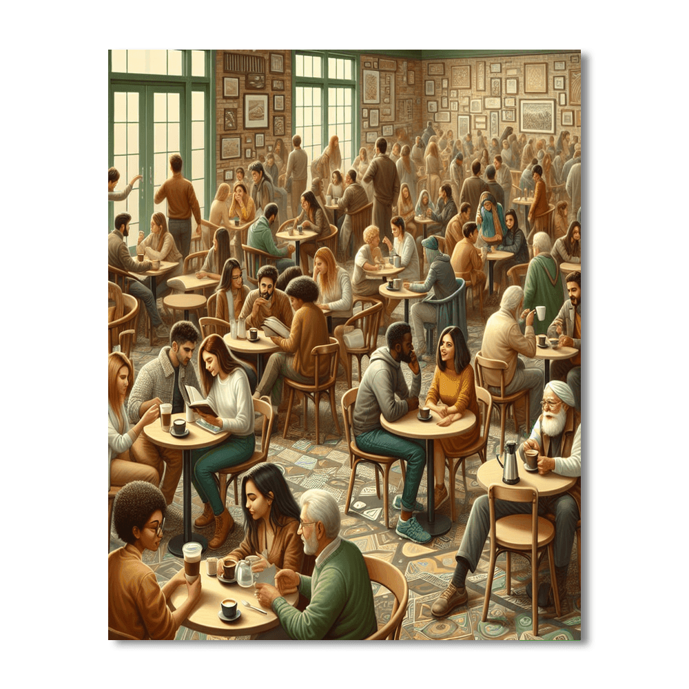 Charming Urban Coffeehouse Number Painting