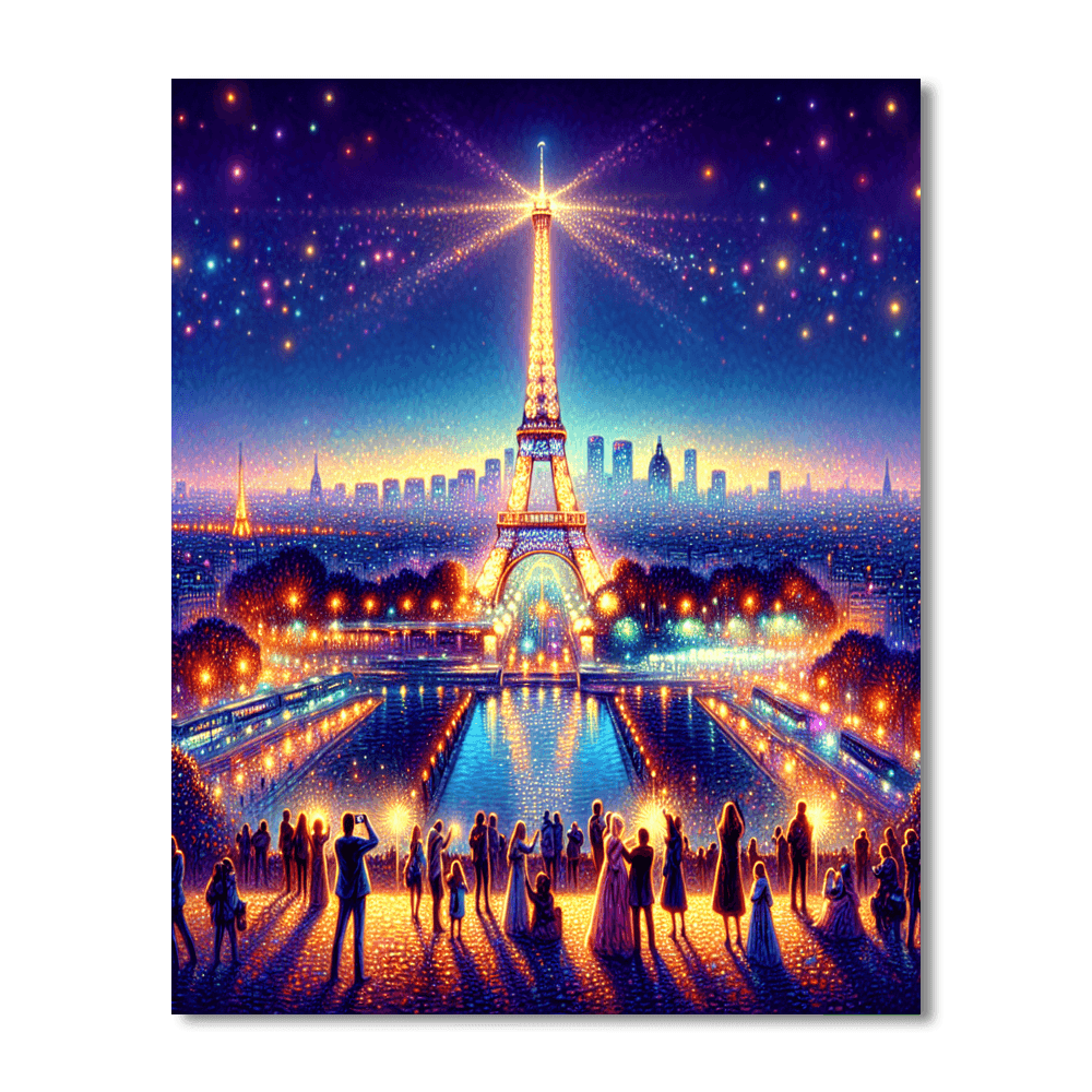 Eiffel Tower Light Show Paint By Color