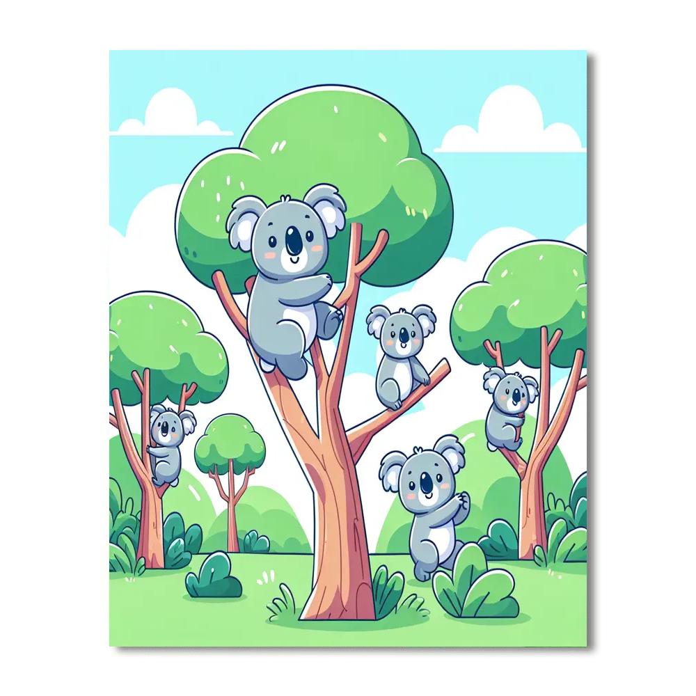 Caring Koala Climb Paint By Numbers Art