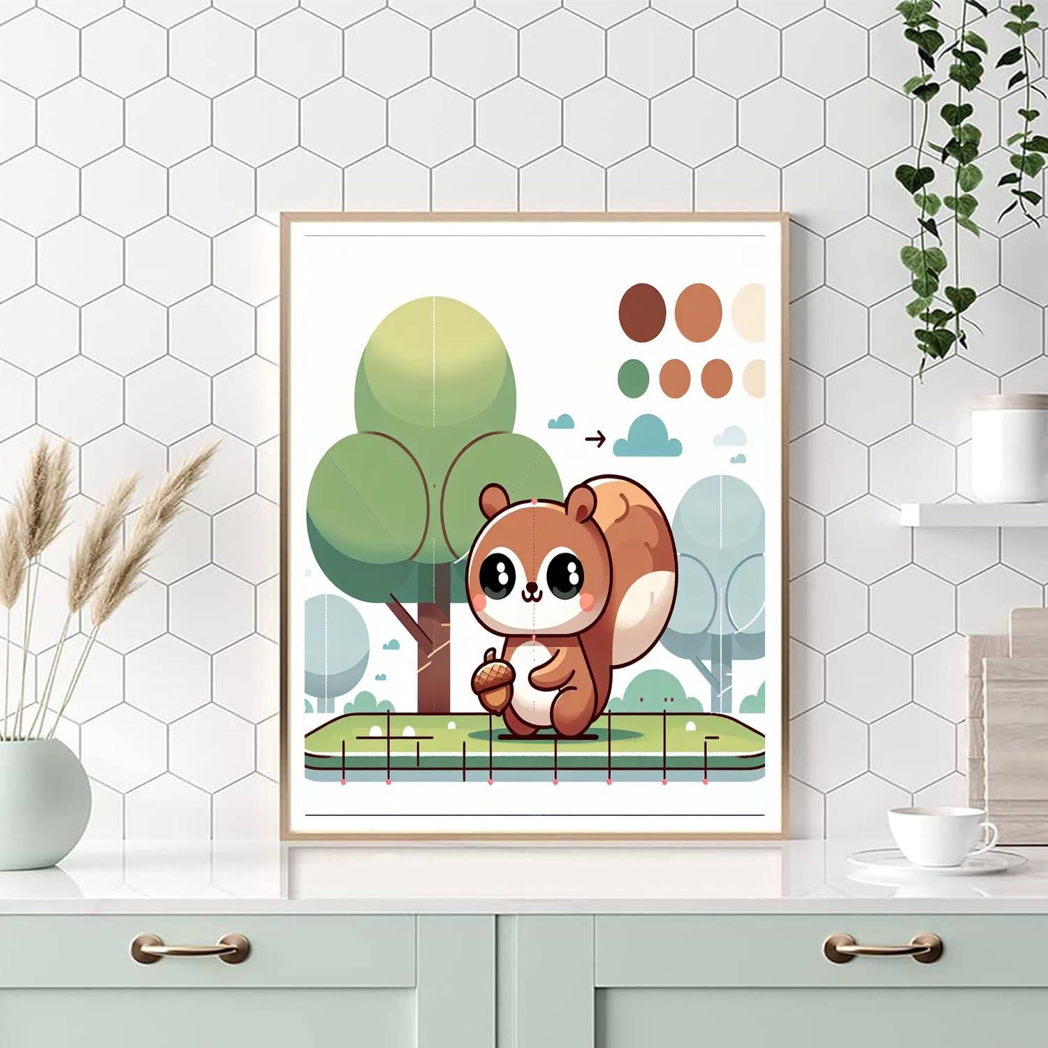 Cute Squirrel DIY Paint By Numbers