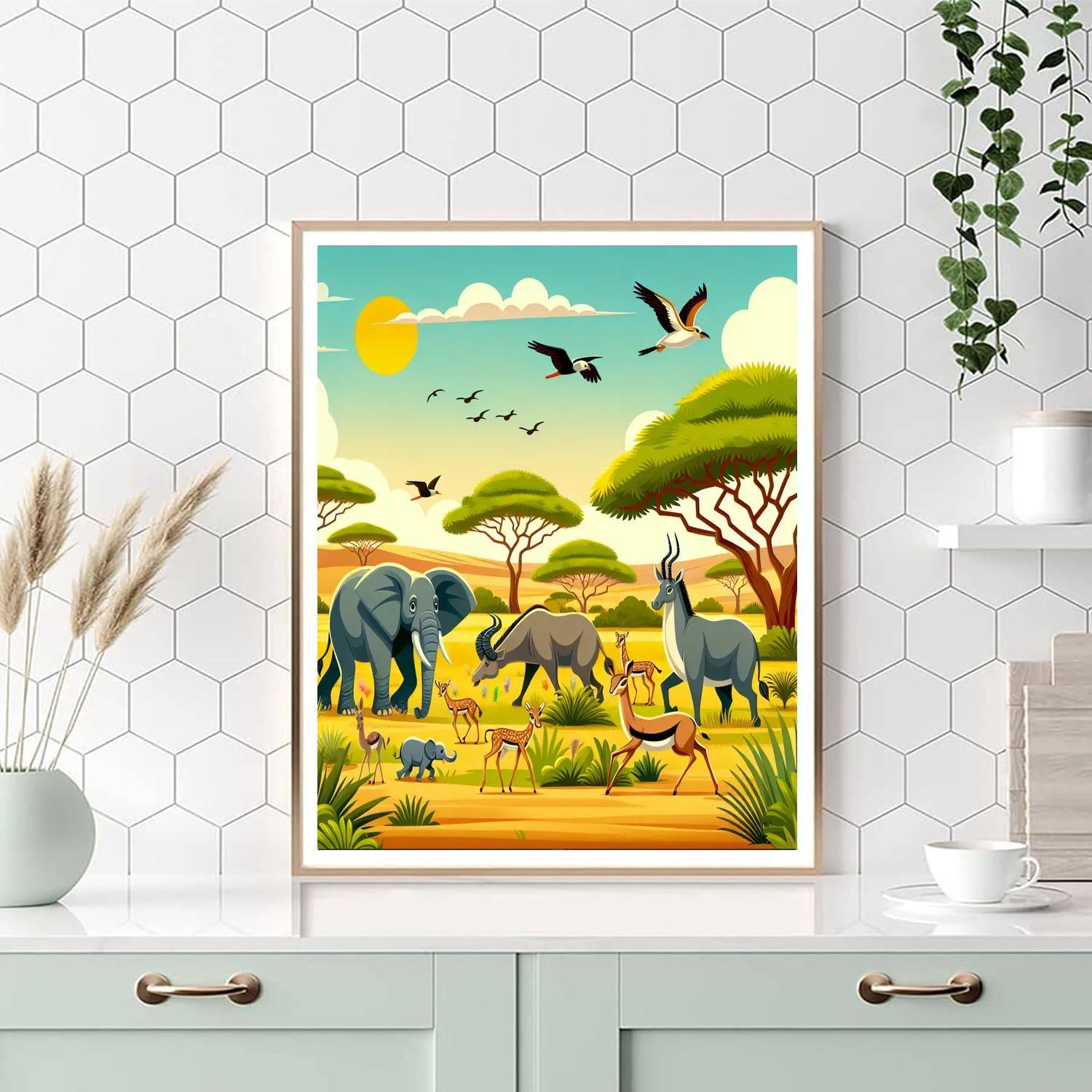 Safari Adventure In Africa Numbered Painting Kits