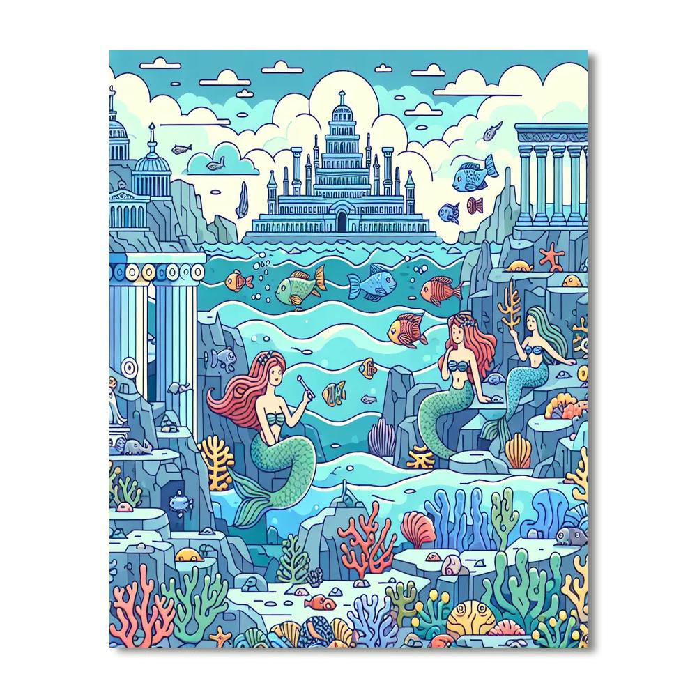 Underwater Atlantis Mystery Number Painting