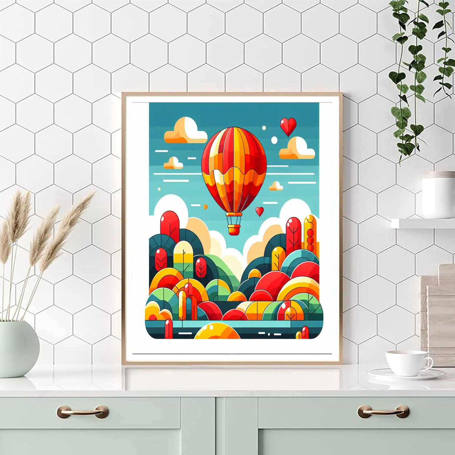 Adventurous Hot Air Balloon Paint By Numbers Art