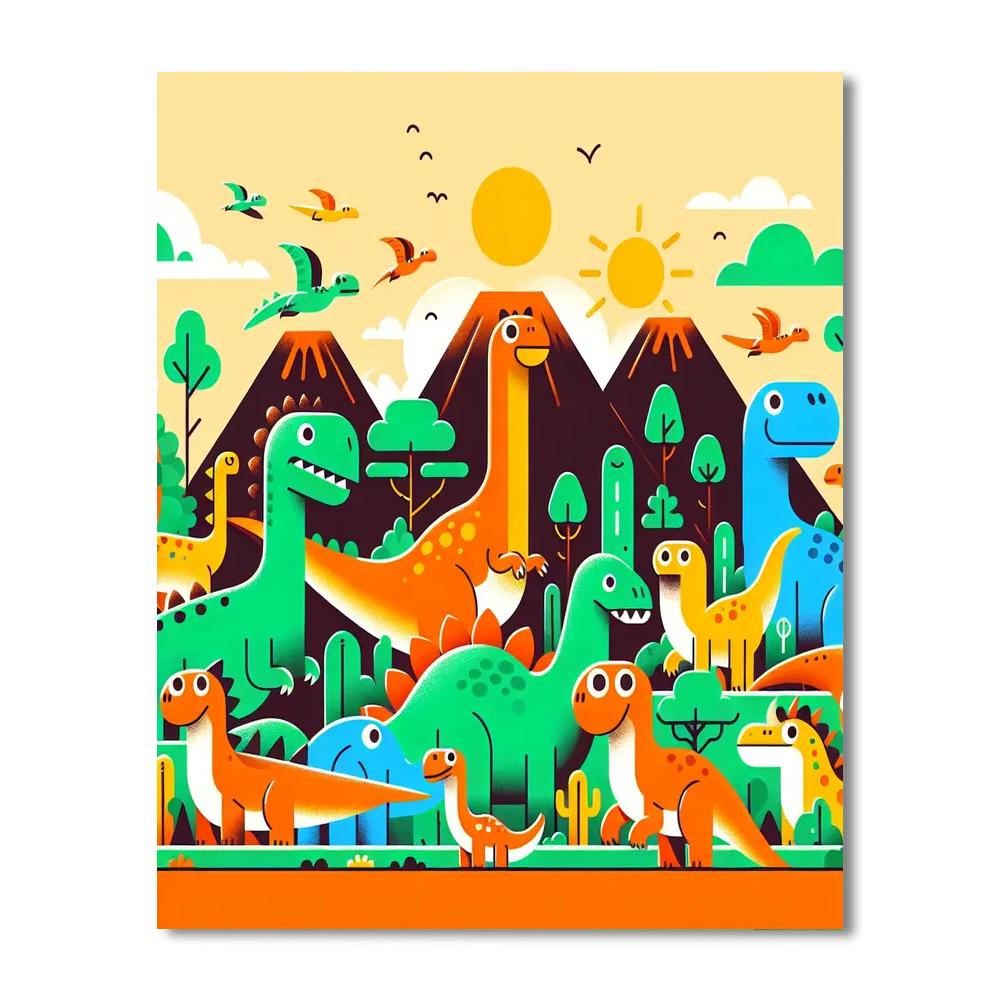 Dinosaur Time Machine Painting By Numbers Kit