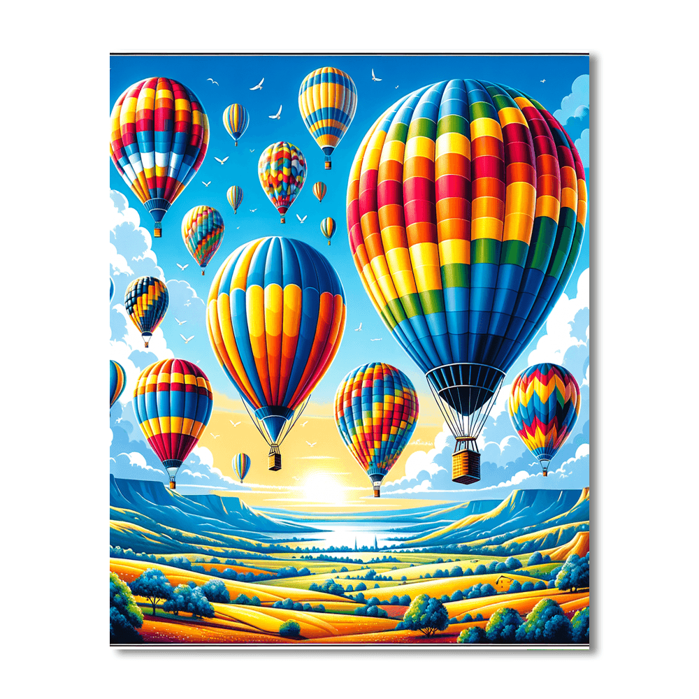 Dreamy Hot Air Balloon Festival Numbered Painting Kits