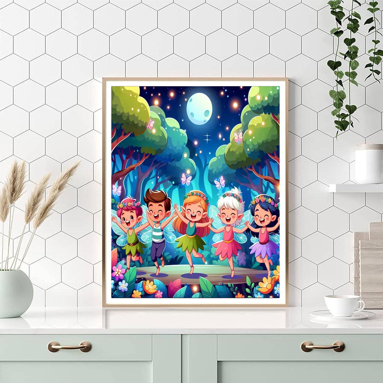 Playful Fairy Gathering Paint By Number
