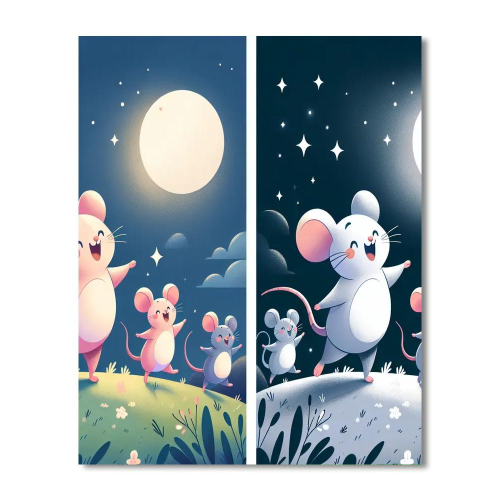 Moonlight Meadow Mice Numbered Painting Kits