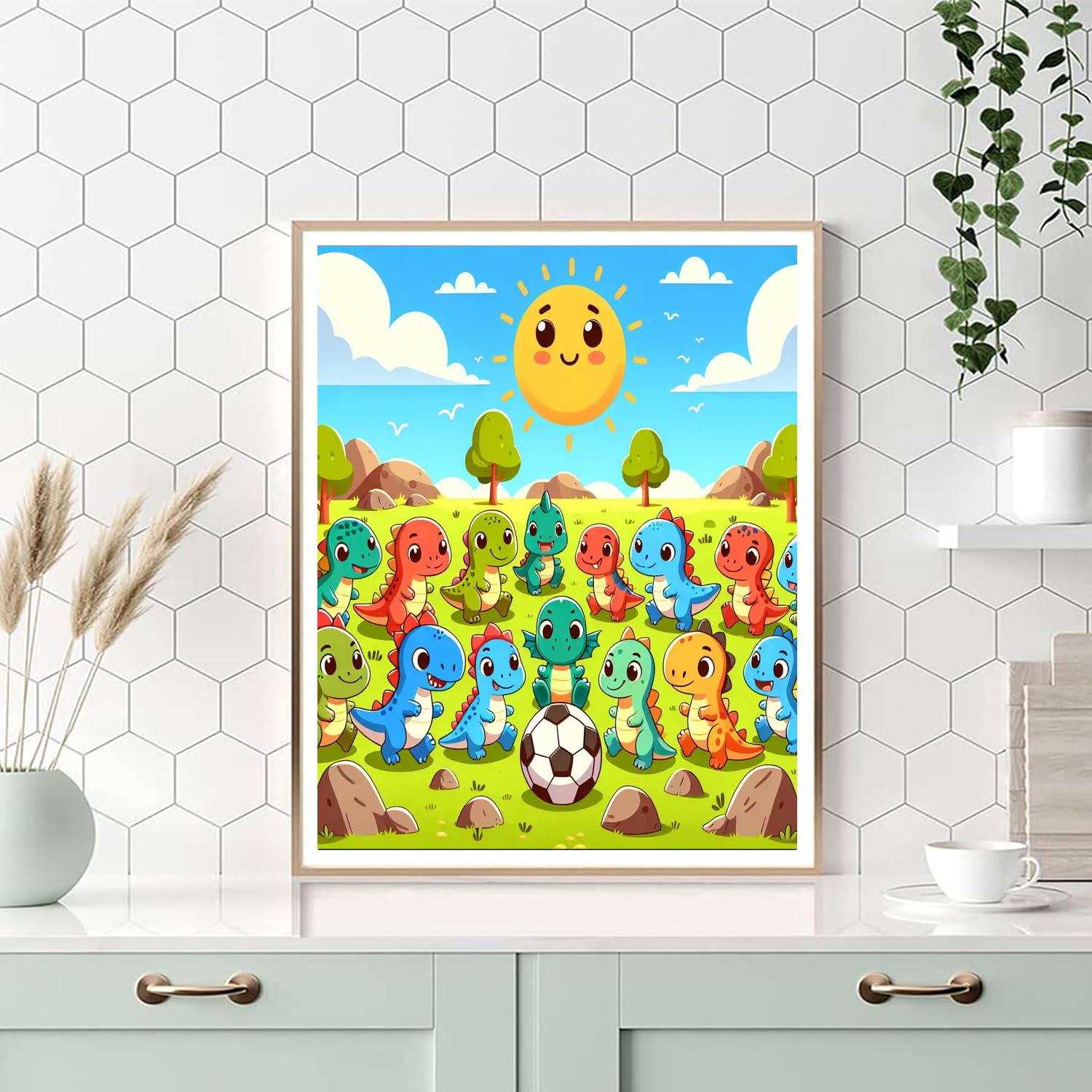 Super Cool Dinosaurs Paint By Numbers Art
