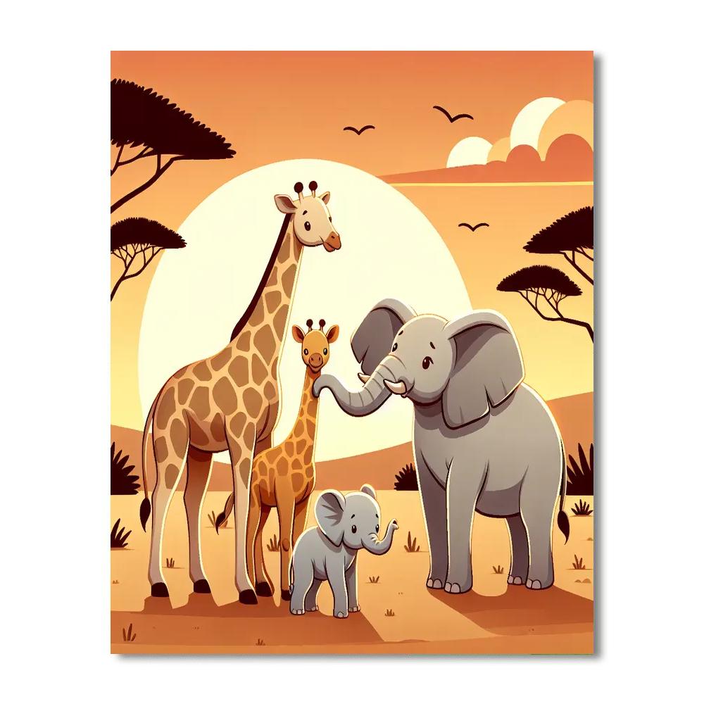 Sunset Savanna Celebration Painting By Numbers Kit