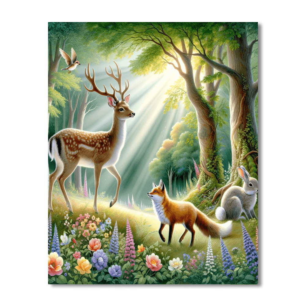 Charming Woodland Animals Paint By Numbers