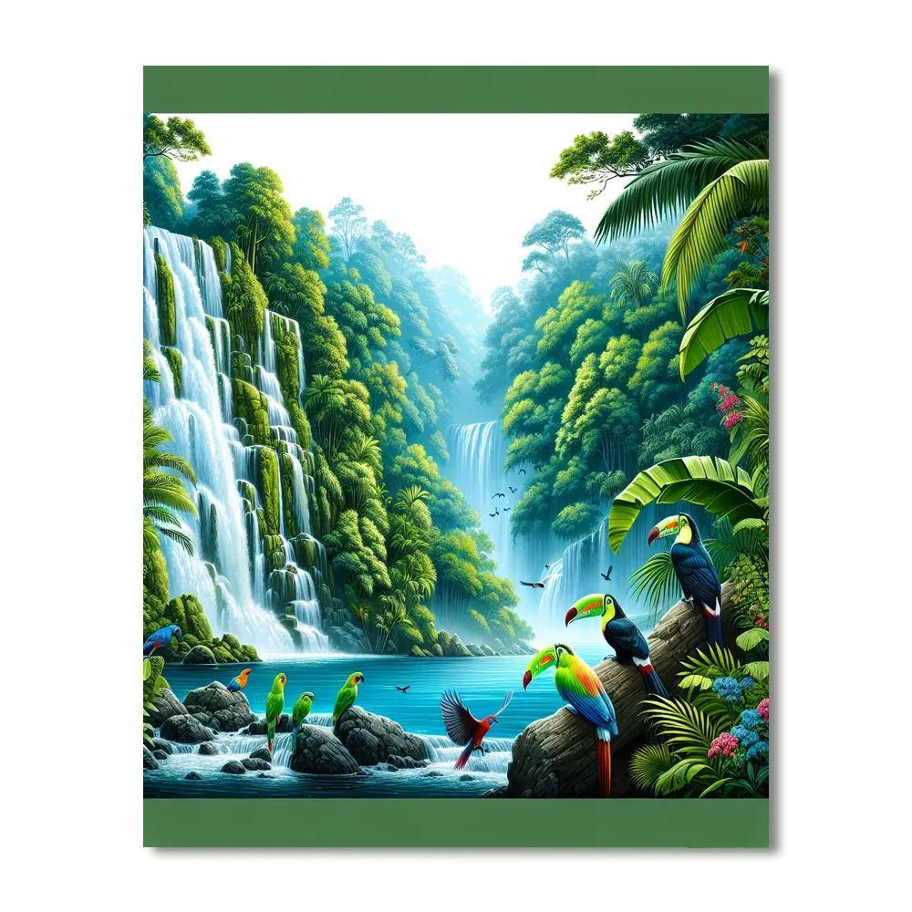 Majestic Jungle Landscape Paint By Numbers Art