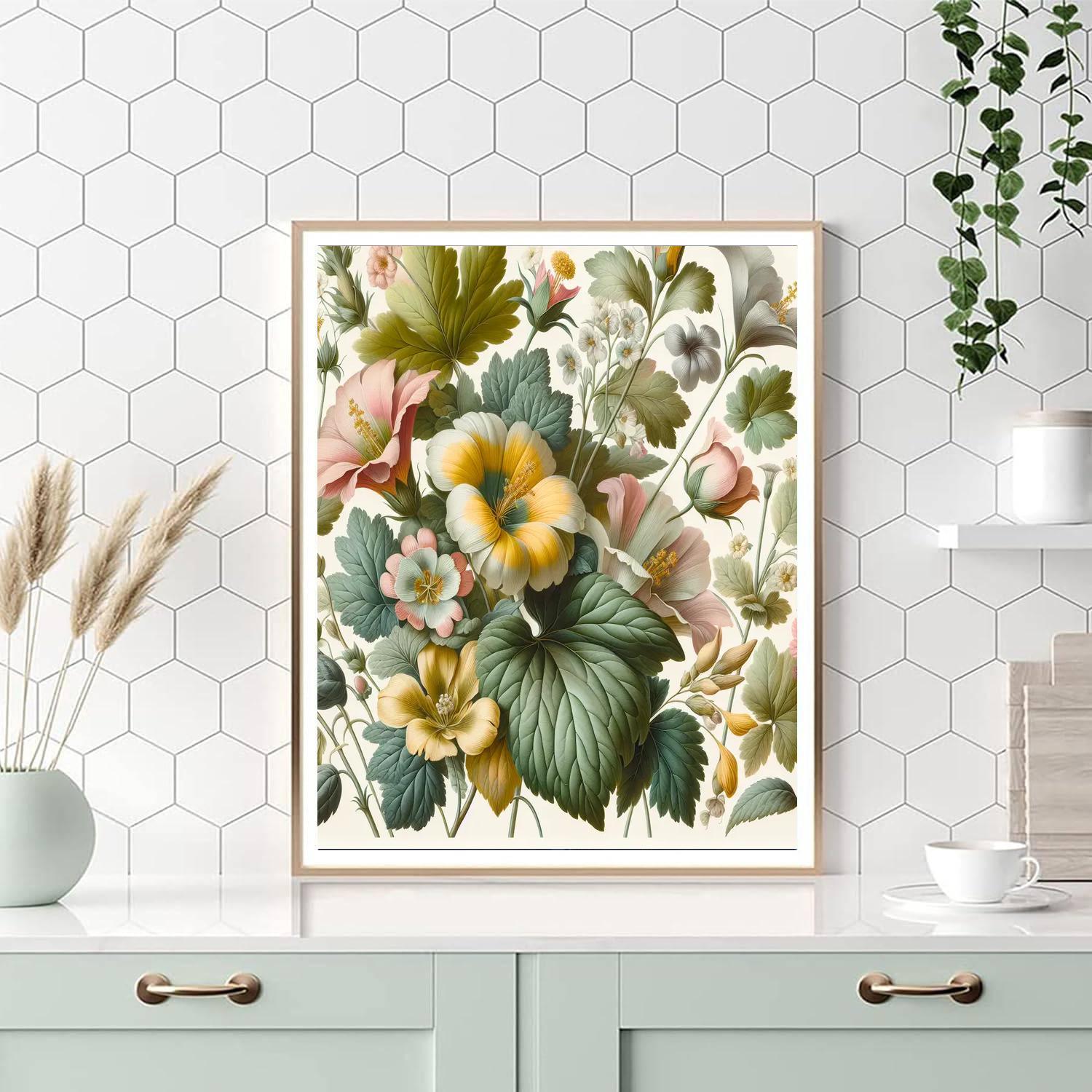 Floral Botanical Study Number Painting