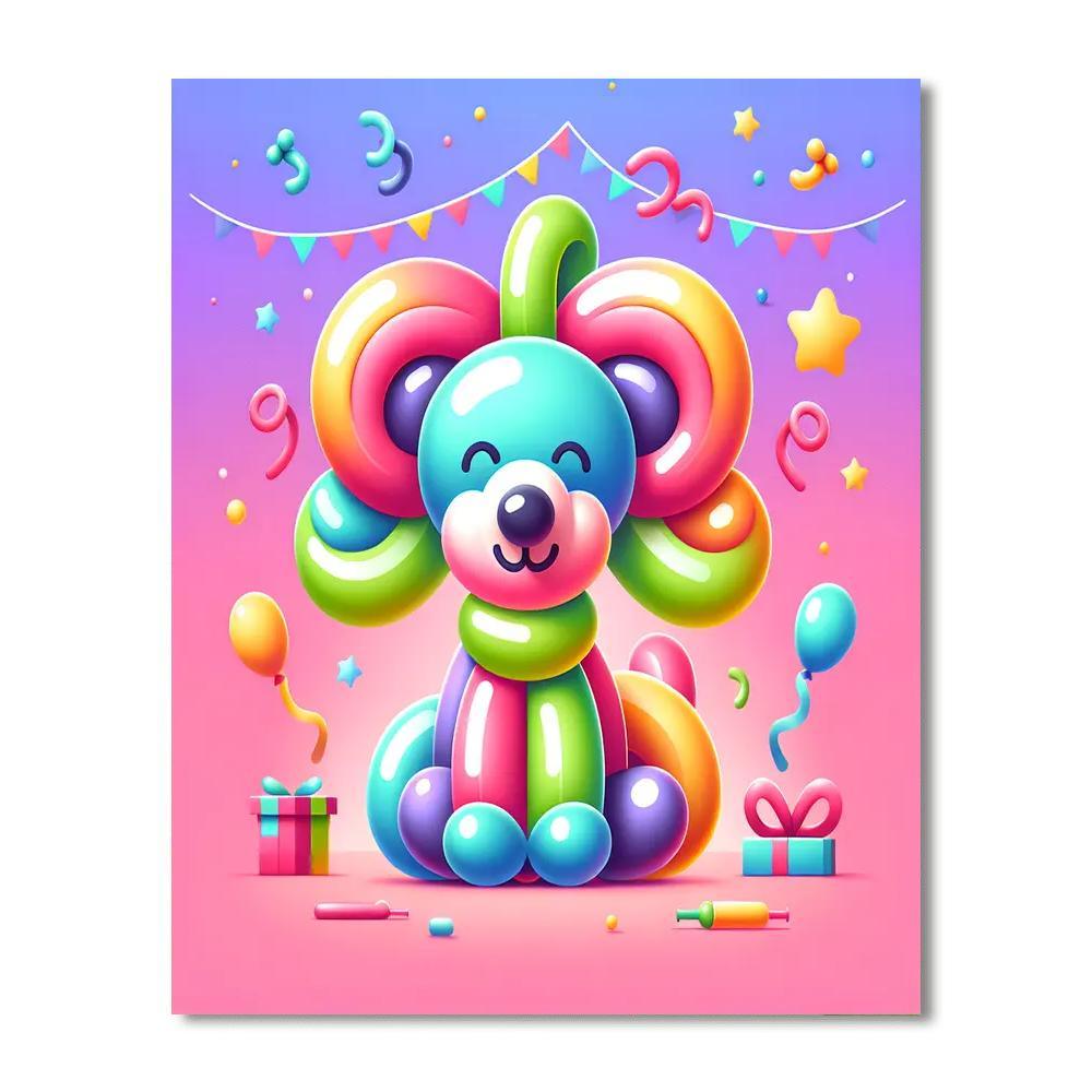 Playful Balloon Animal Paint By Color