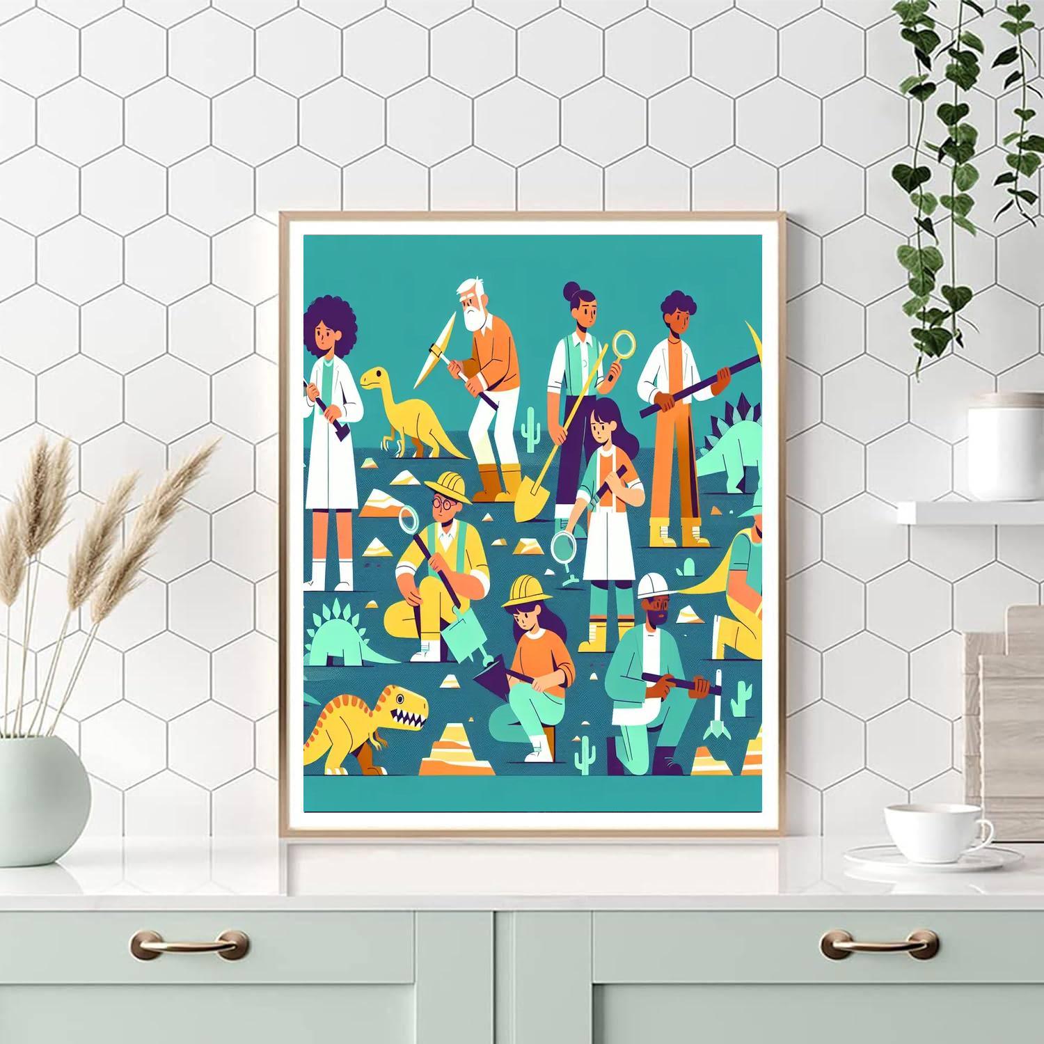 Dinosaur Fossil Expedition Numbered Painting Kits