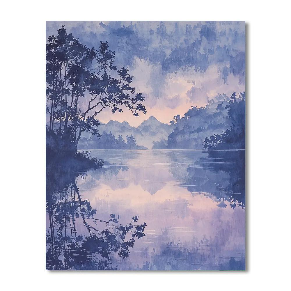 Utagawa Hiroshige Inspired Reflections On Still Waters  Paint By Number