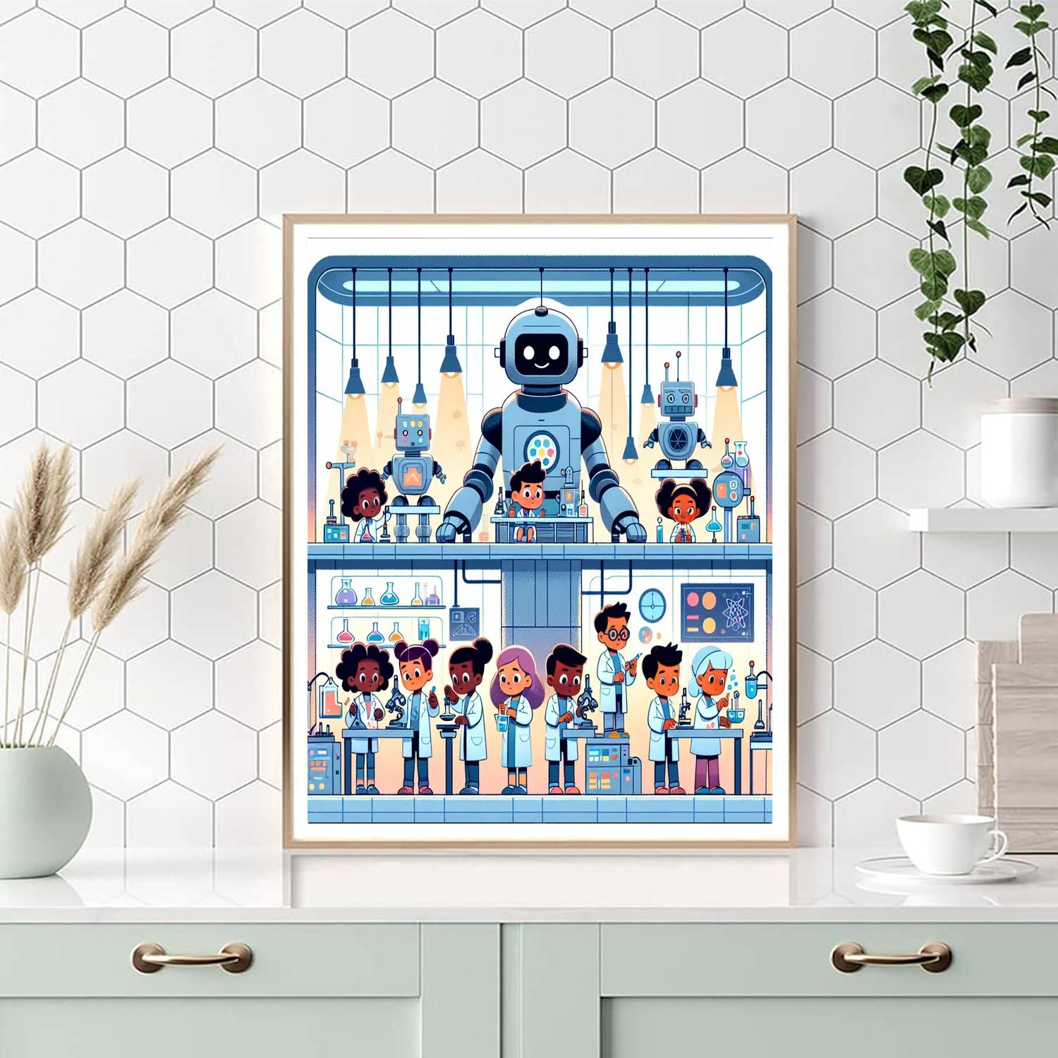 Futuristic Science Lab Paint By Numbers Art