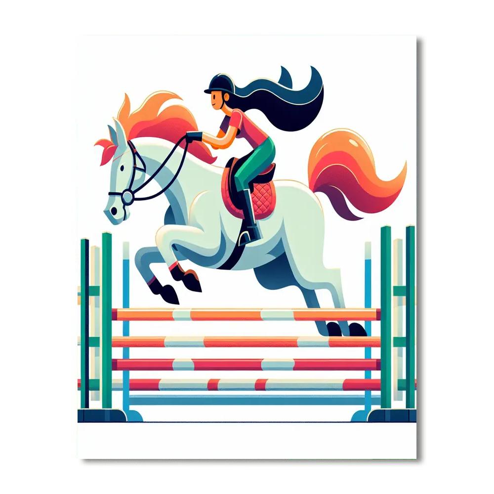 Energetic Equestrian Event Painting Number Kit