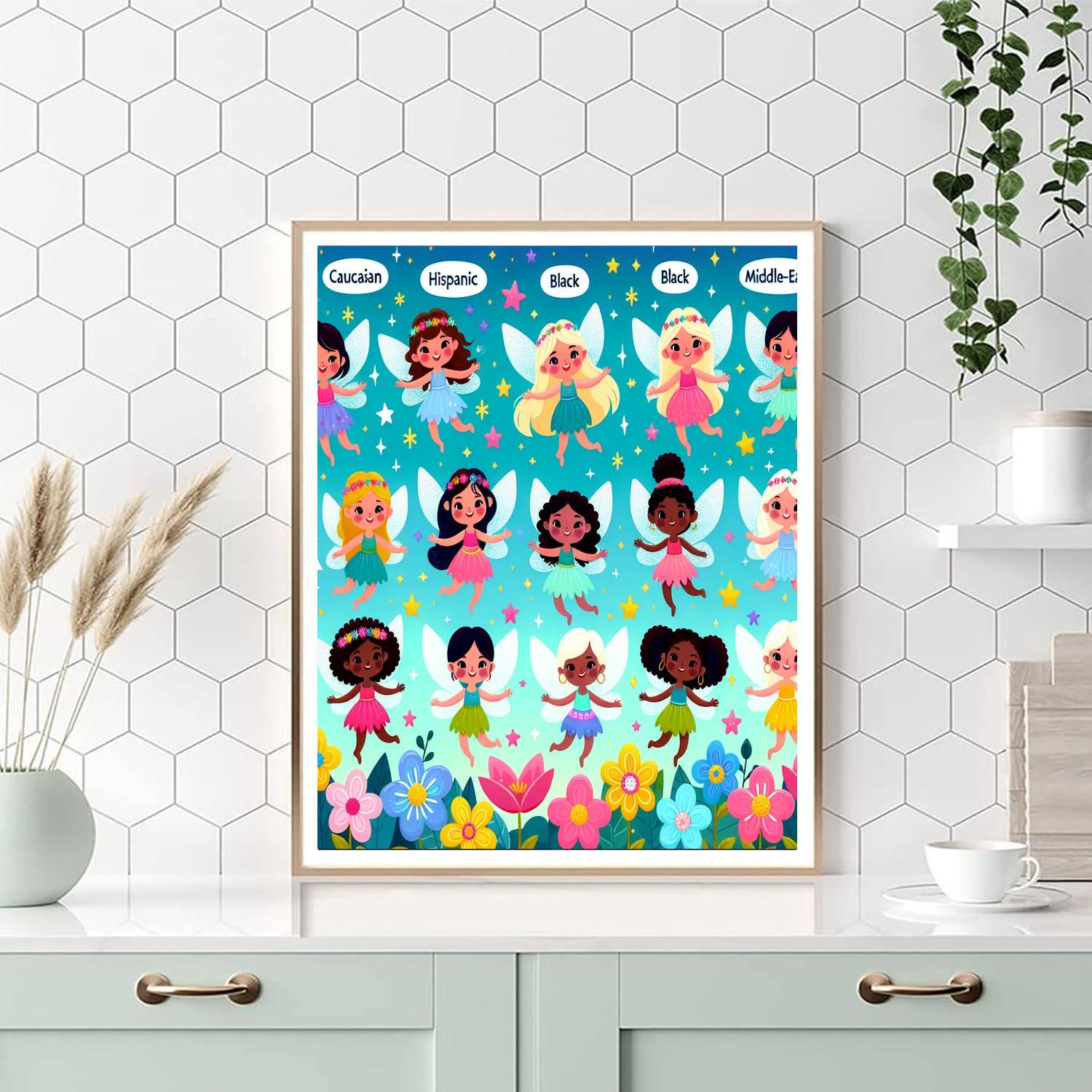 Cheerful Fairy Friends Painting Number Kit