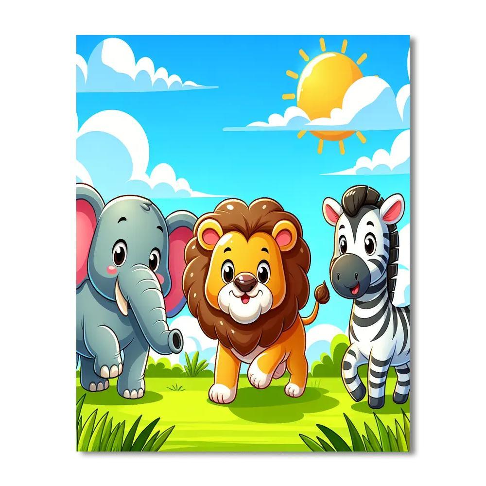 Cute Safari Adventures Paint By Color