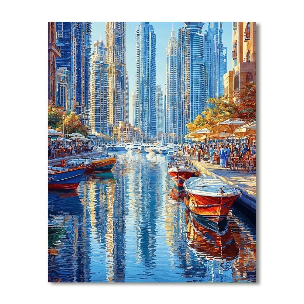 Dubai Marina - Uae Numbered Painting Kits