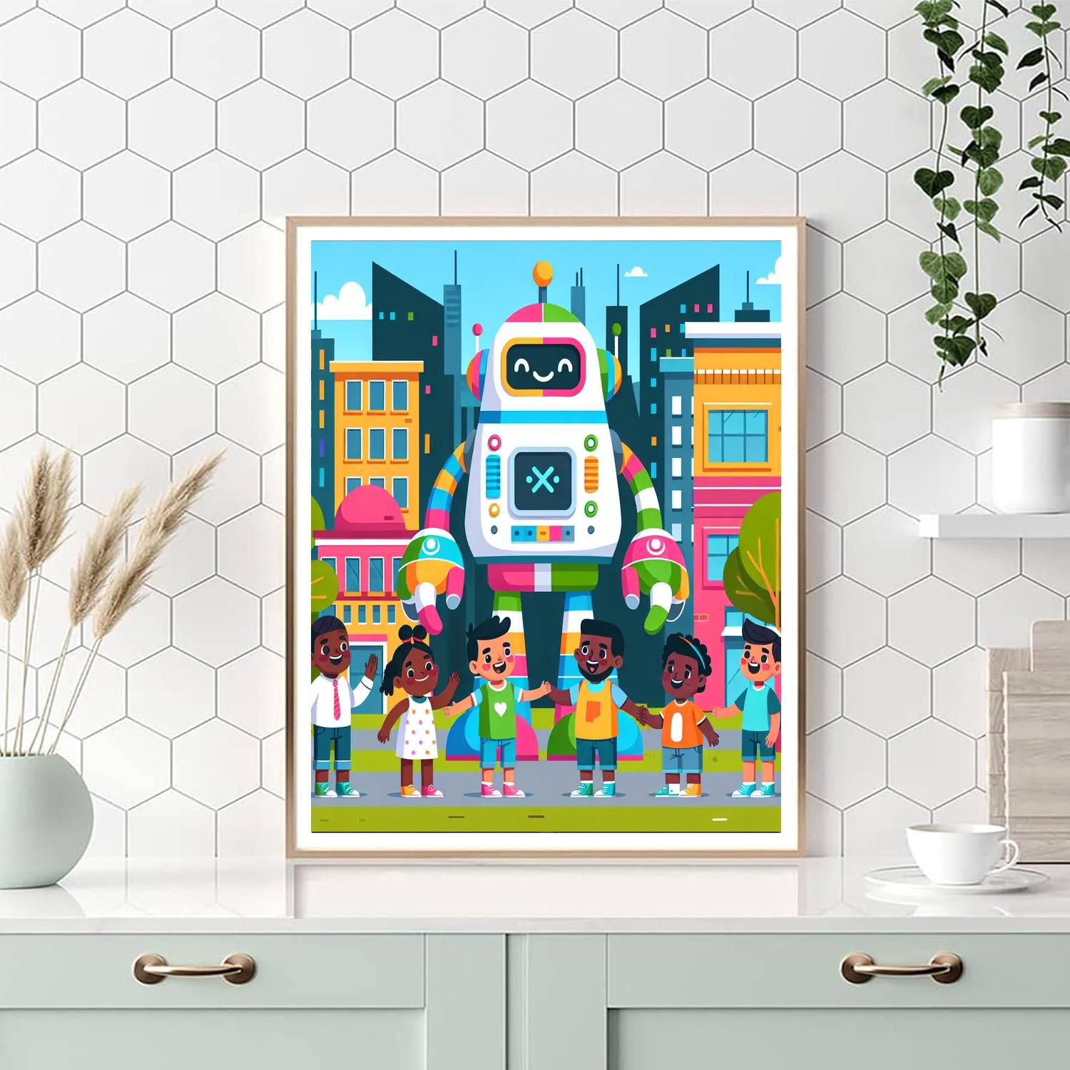 Giant Robot City Numbered Painting Kits