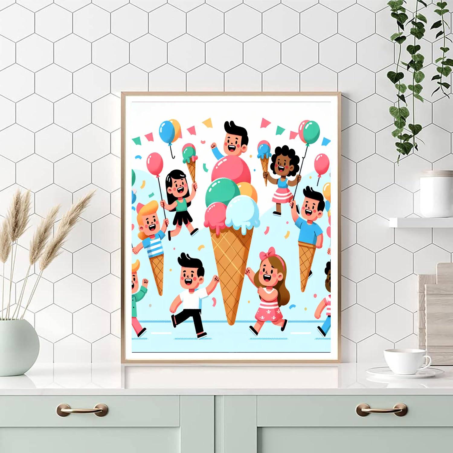 Cheery Ice Cream Parade Paint By Numbers