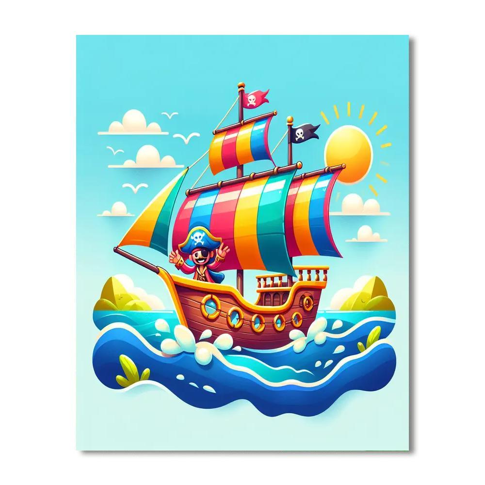 Daring Pirate Ship Paint By Numbers Art