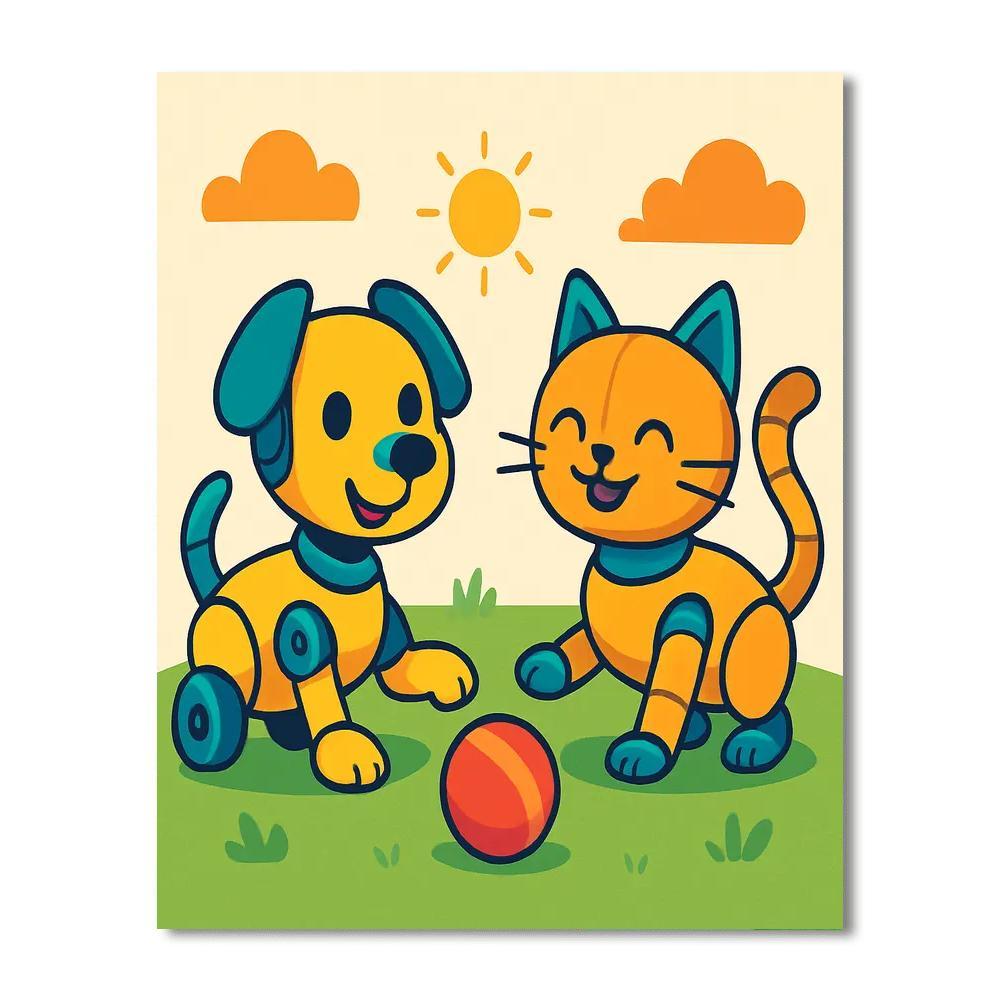 Creative Robot Pets Paint By Color