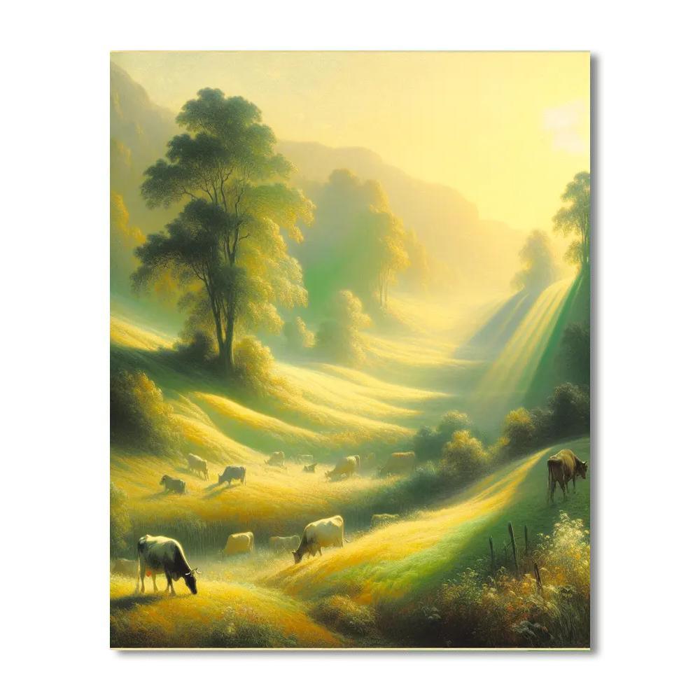 Cow's Pastoral Bliss Numbered Painting Kits