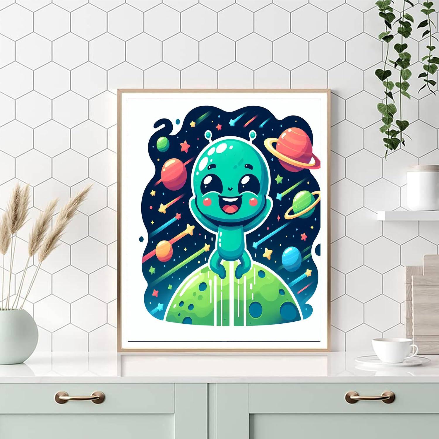 Bouncy Space Alien DIY Paint By Numbers