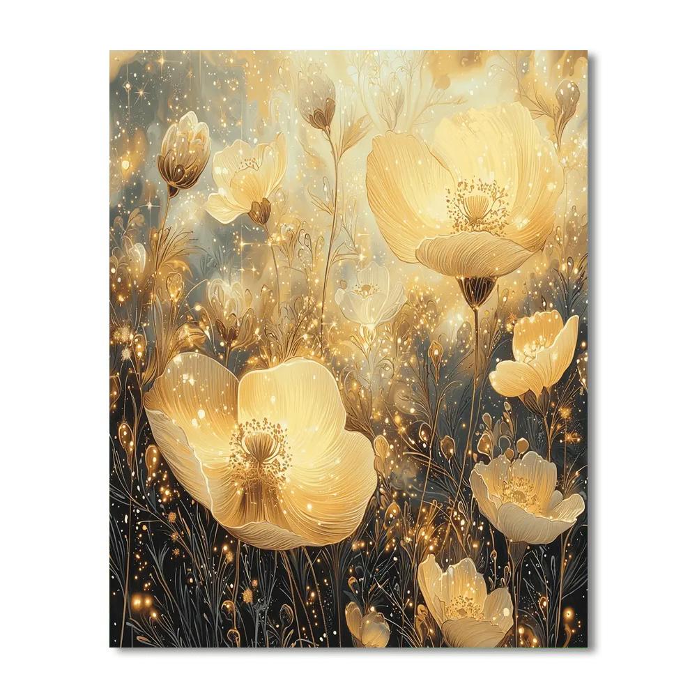 Leonardo Da Vinci Inspired Golden Aura Of Cosmic Blossoms  DIY Paint By Numbers