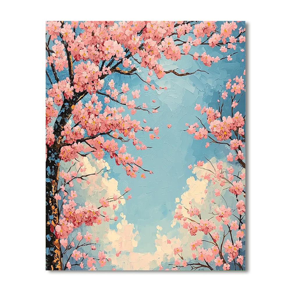 Claude Monet Inspired Flowering Cherry Trees  Paint By Numbers