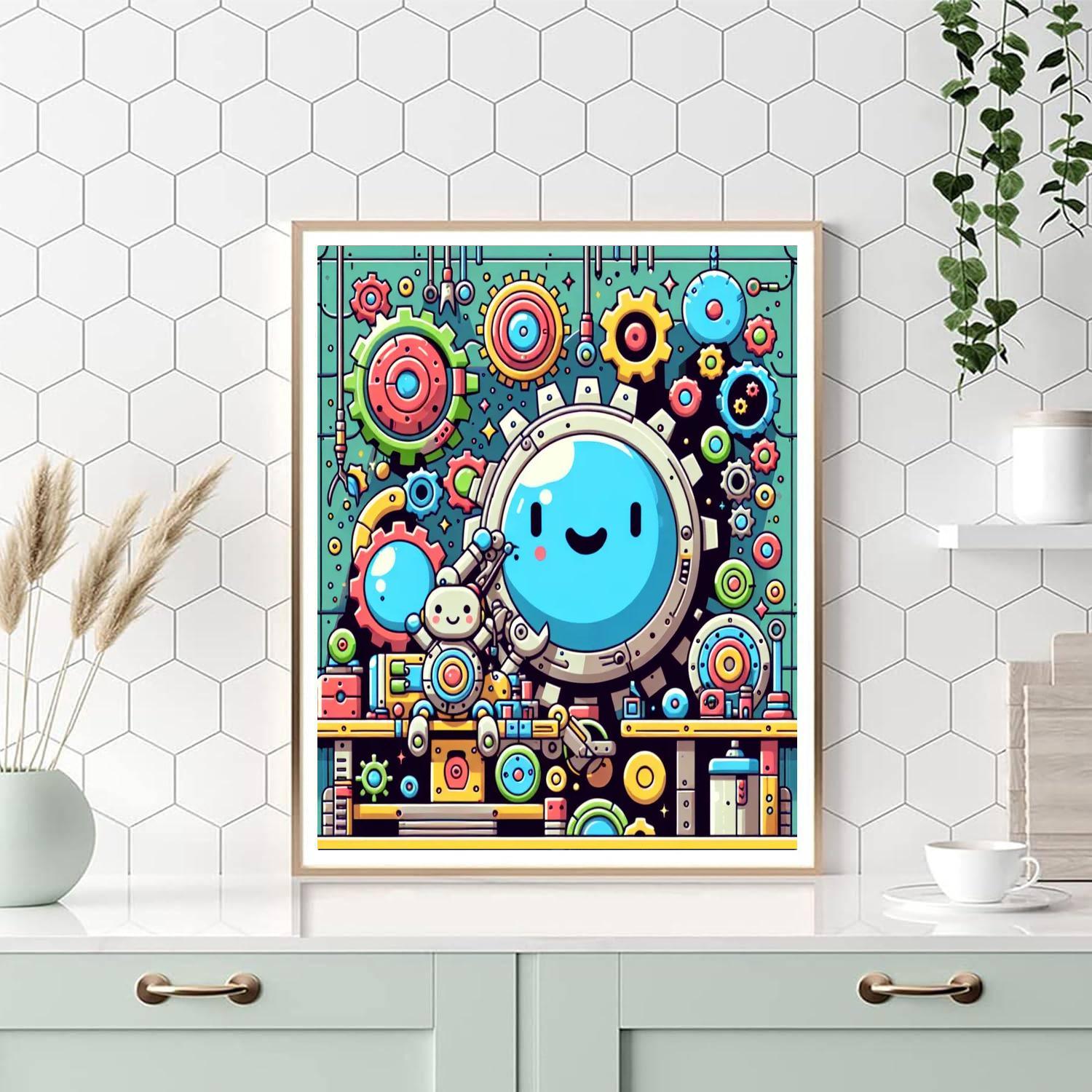 Magical Robot Workshop Painting Number Kit