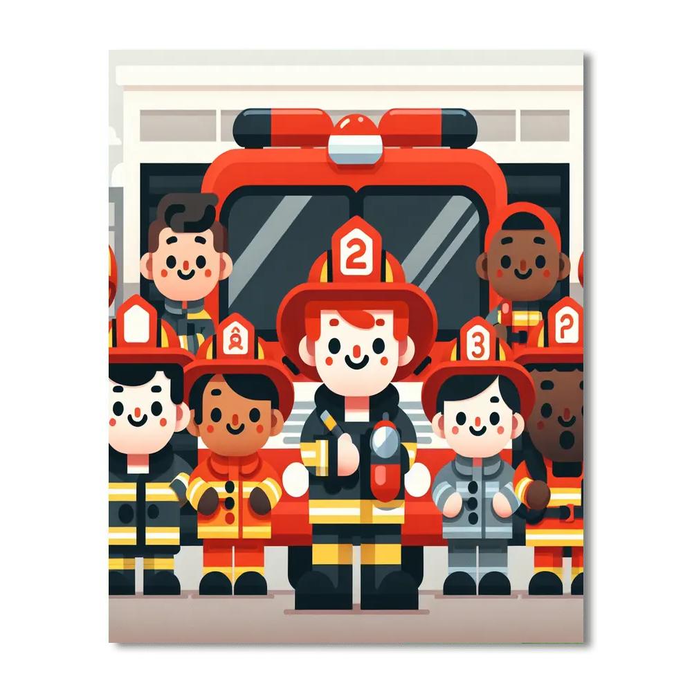 Courageous Firefighters Numbered Painting Kits