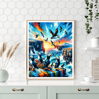 Puffin's Coastal Adventure Paint By Number