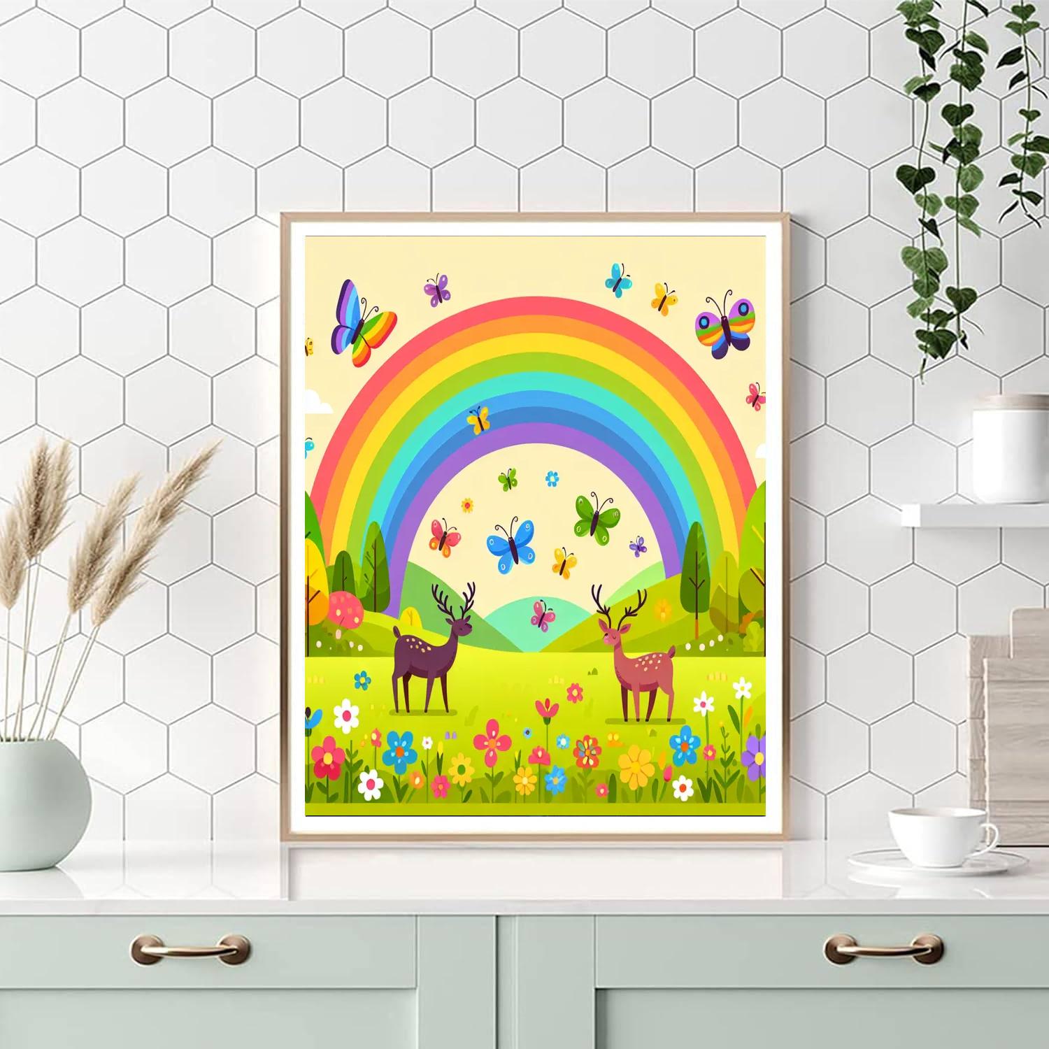 Nature's Rainbow Symphony Painting By Numbers Kit