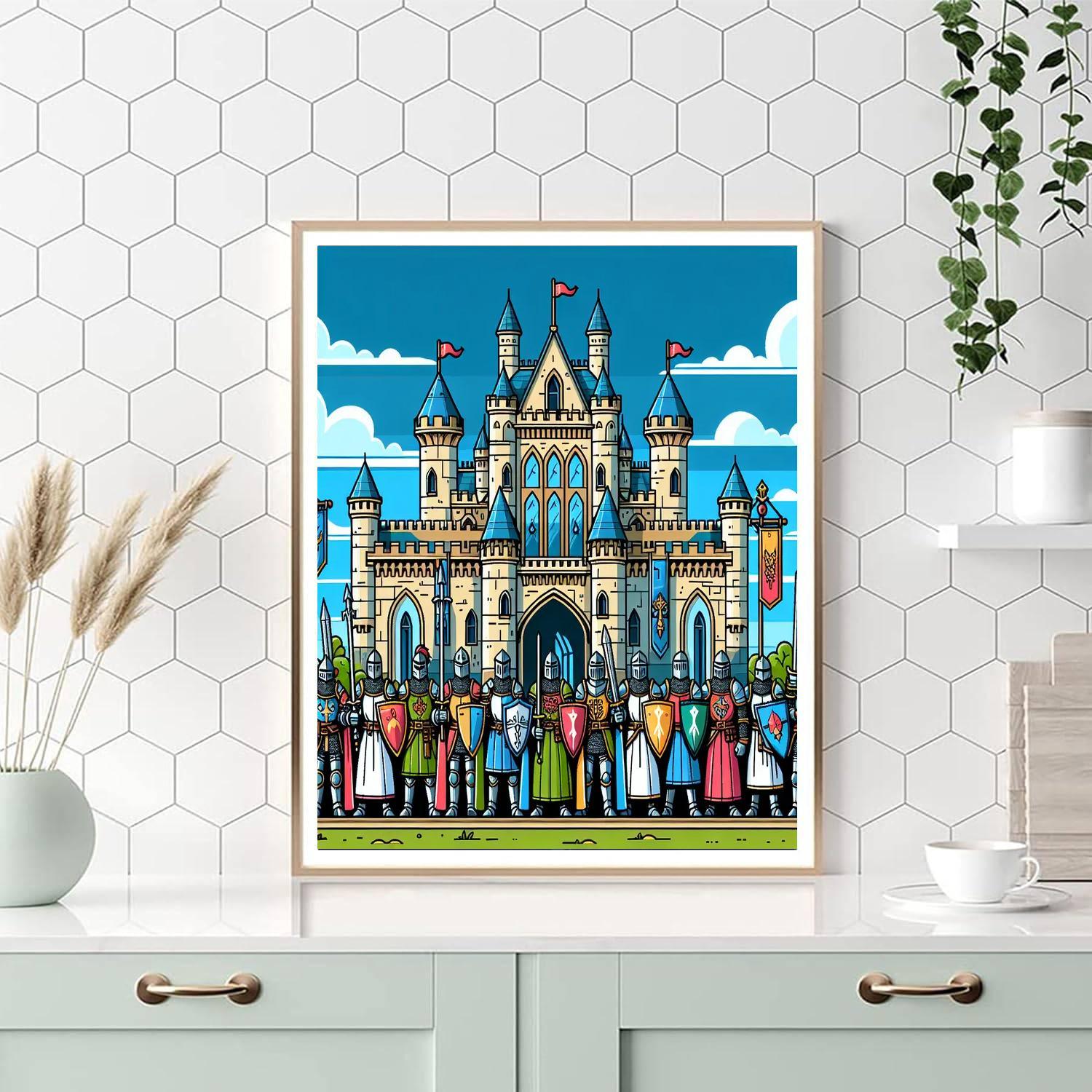 Medieval Castle And Brave Knights Paint By Number