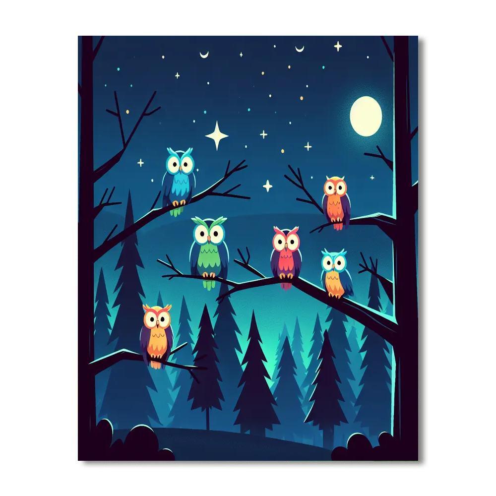 Mystical Night Owl Patrol Numbered Painting Kits