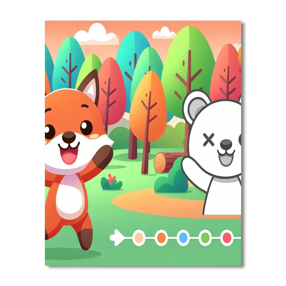 Animal Friends Forest Paint By Numbers Art