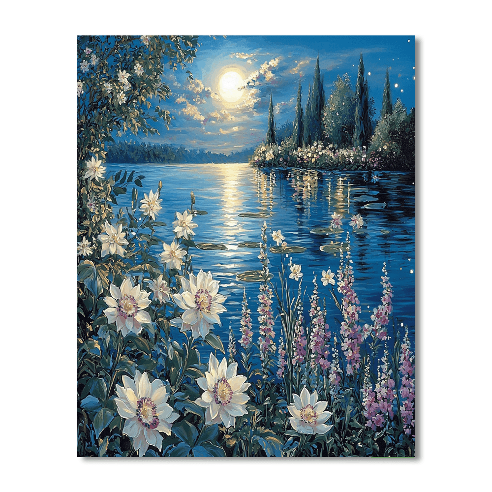 Claude Monet Inspired Starlit Blossoms  Paint By Numbers Art