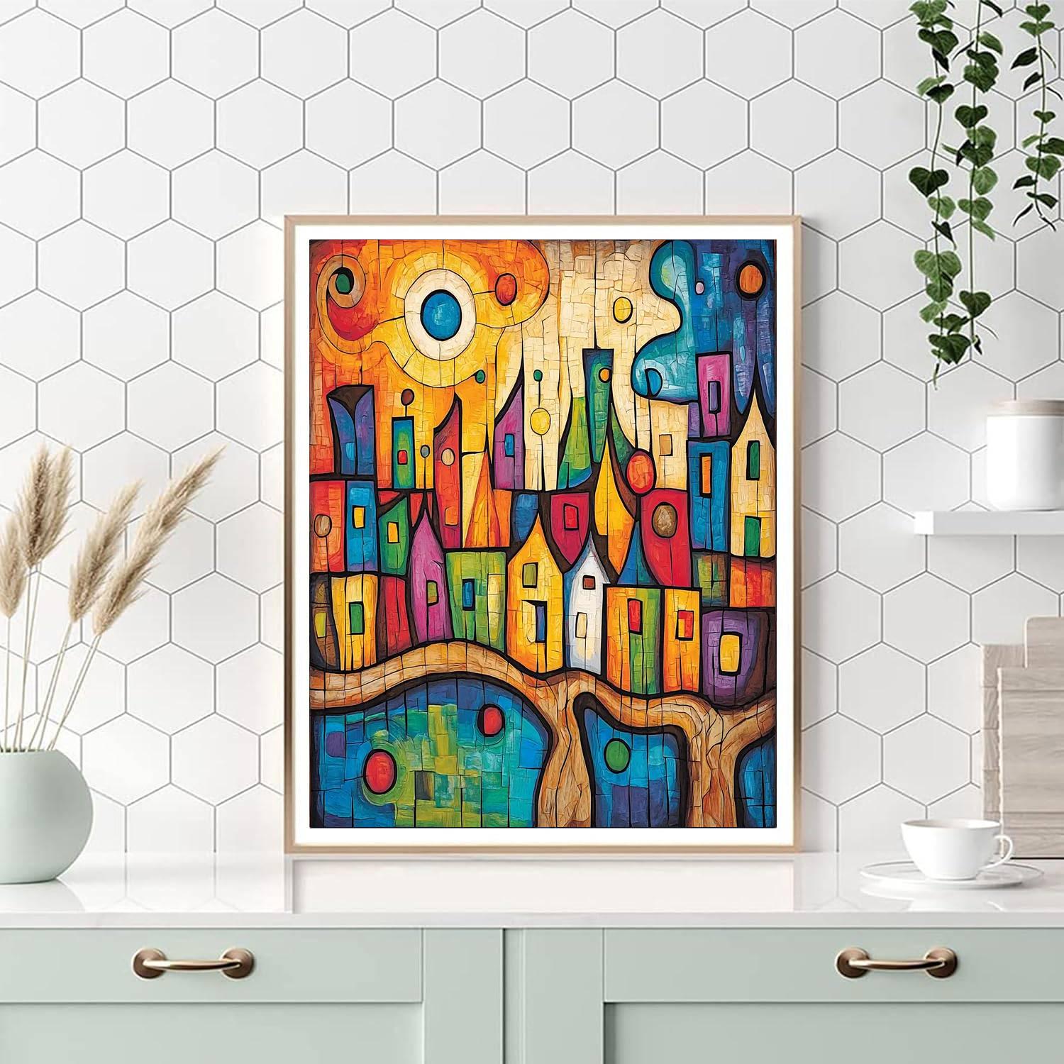 Paul Klee Inspired Enchanted Echoes  Number Painting