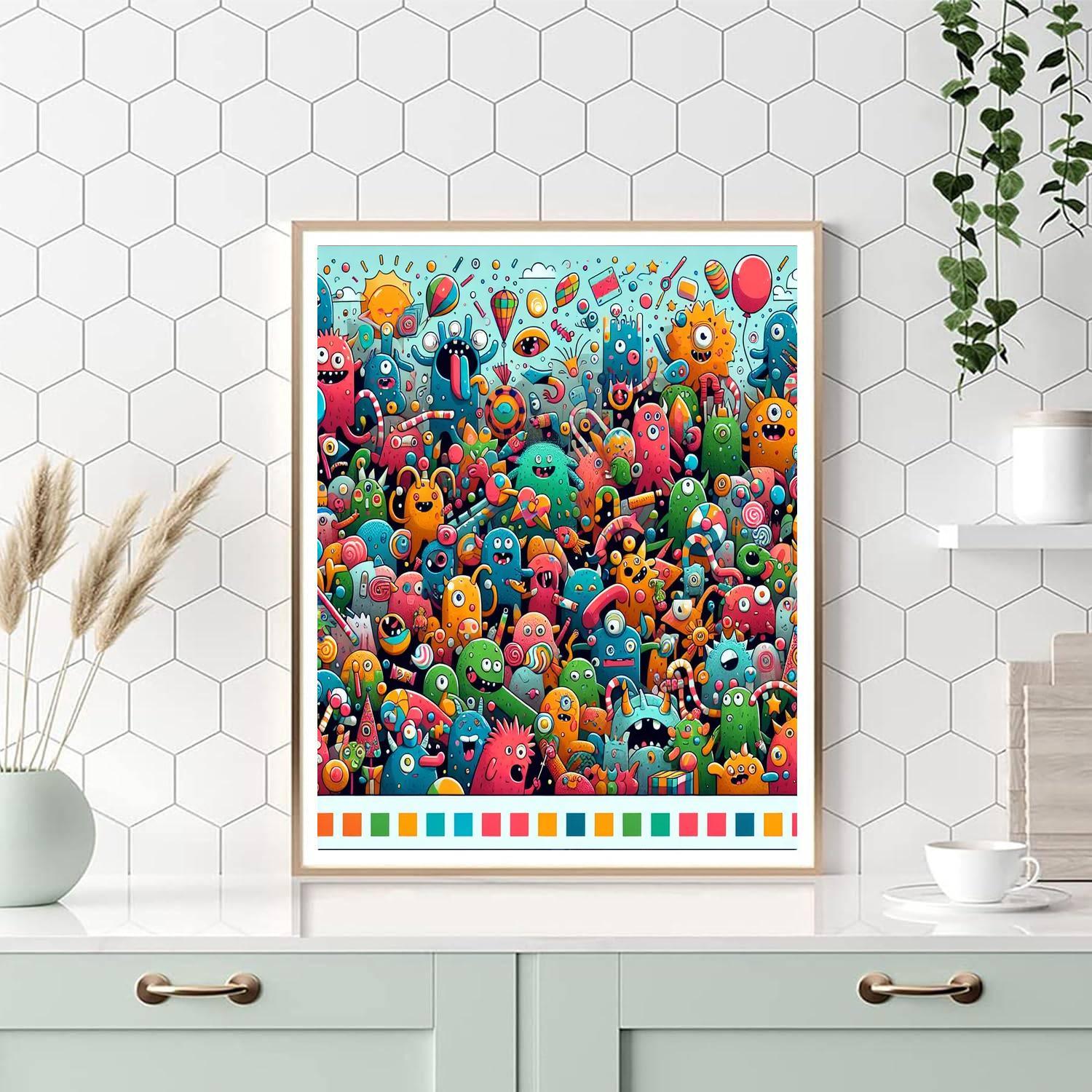 Friendly Monster Mash-up Paint By Number