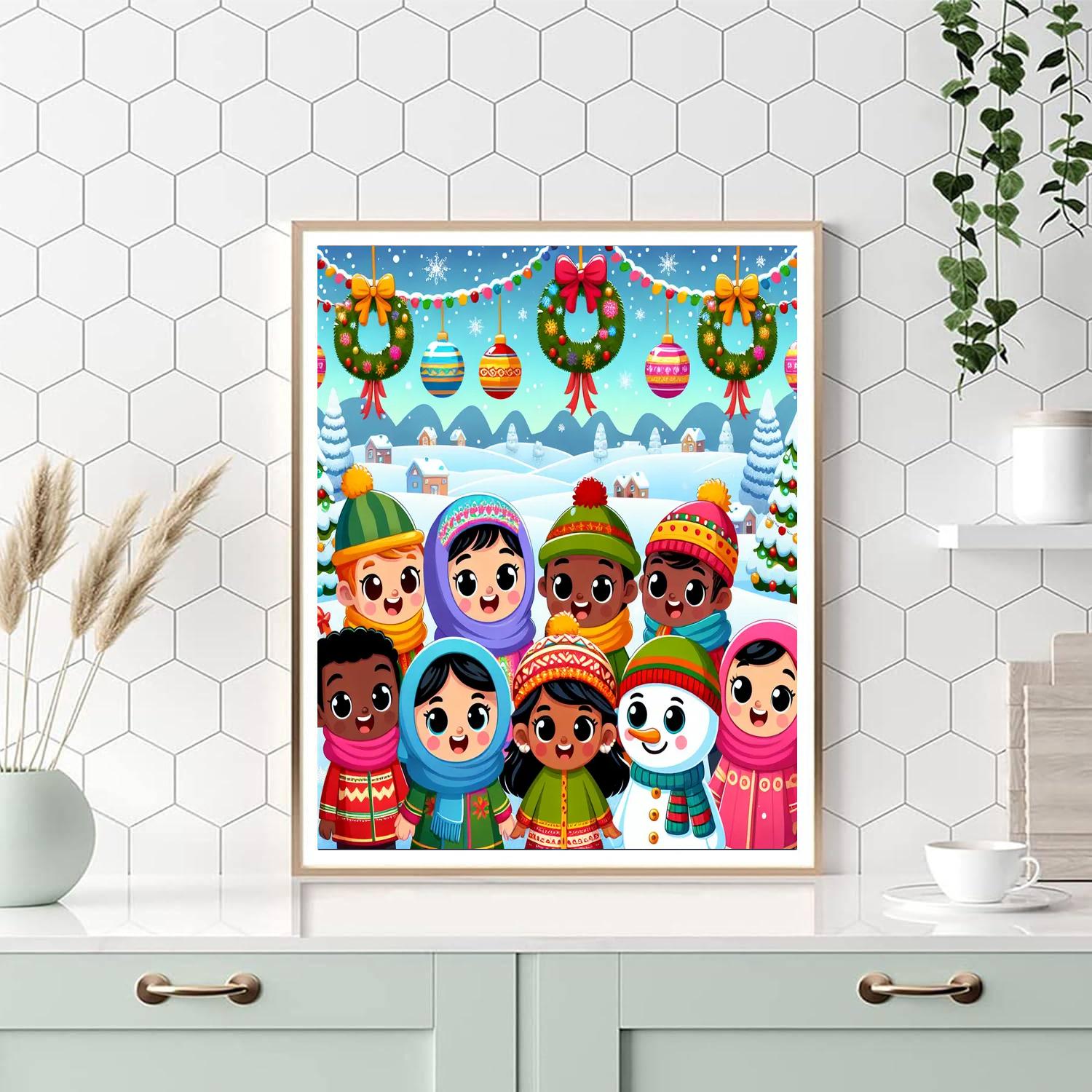 Joyous Holiday Celebration Paint By Numbers Art
