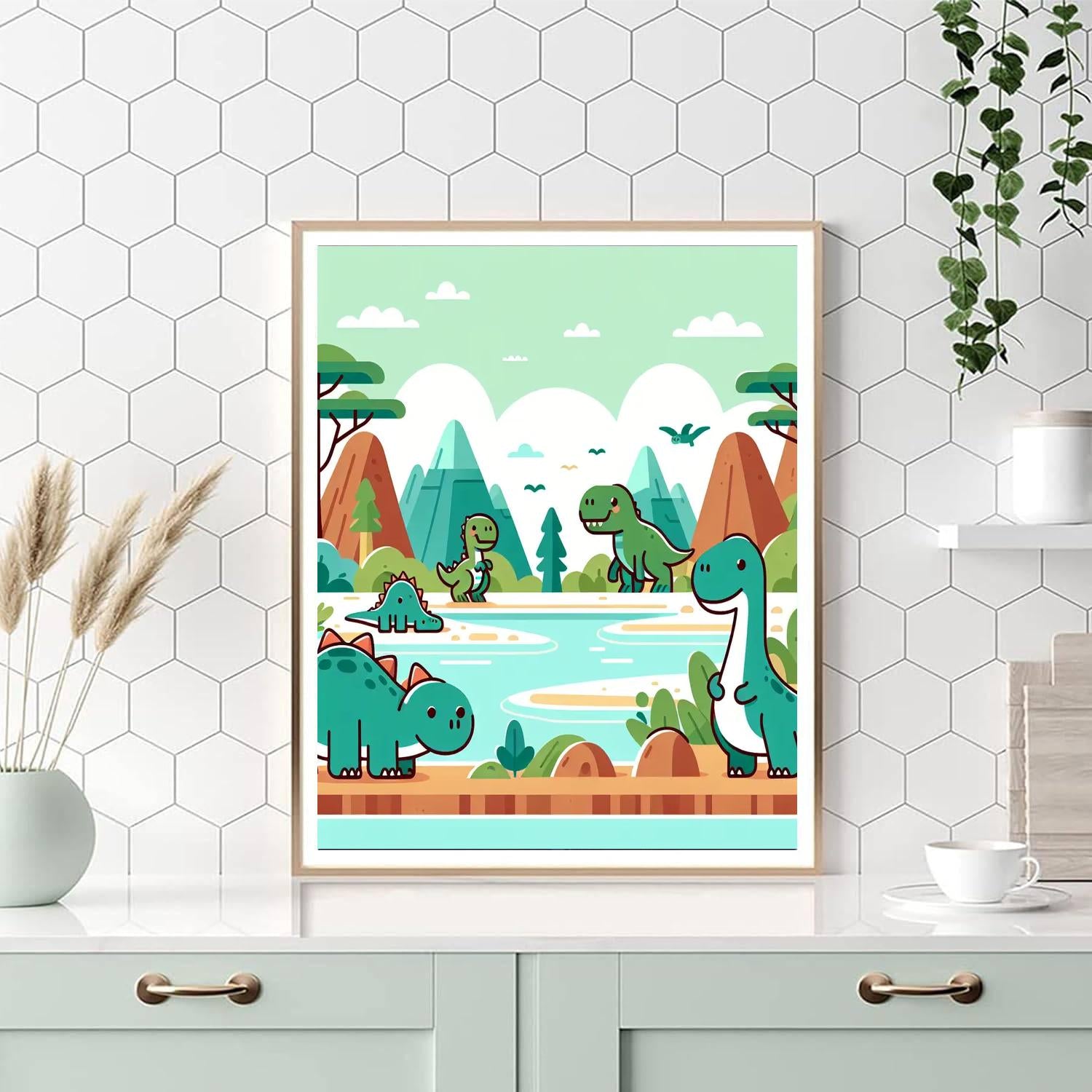 Dino Valley Adventure DIY Paint By Numbers