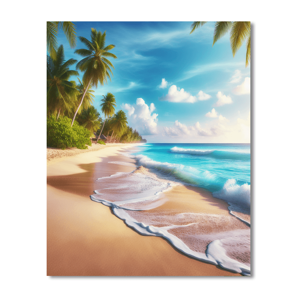 Serene Tropical Retreat Painting By Numbers Kit