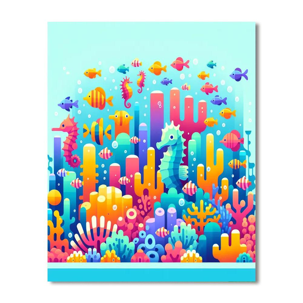 Colorful Ocean Reef Paint By Numbers Art